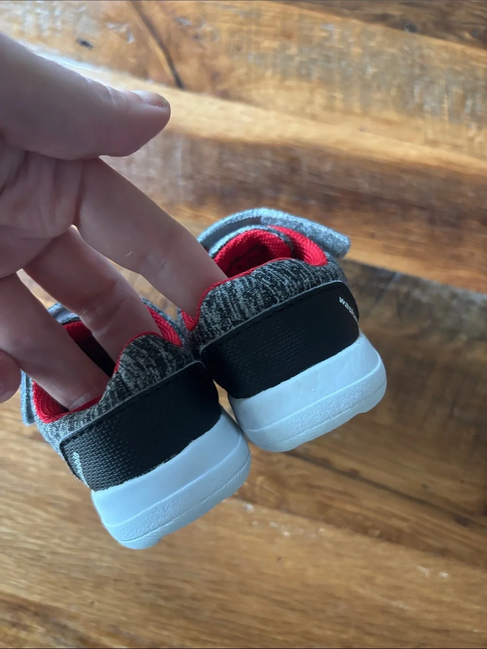 See Kai Run Grey and Red Athletic Sneakers - Comfortable Slip-On Shoes